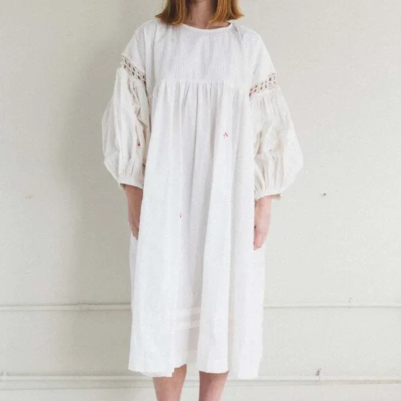 Story MFG. Mon Dress in Ecru Top Stitch - Picture 4 of 10